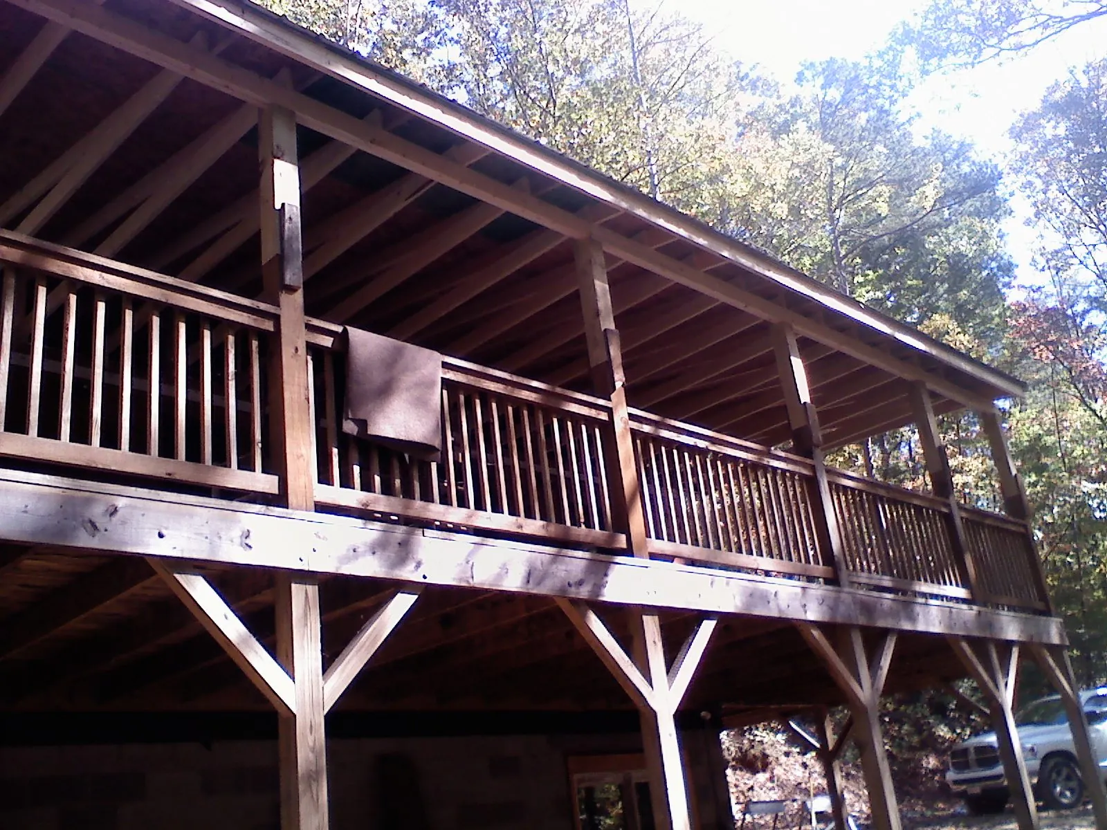 Timber framing under a new elevated porch and deck — Roof Leak Repair in Central Falls by Roofing Brothers